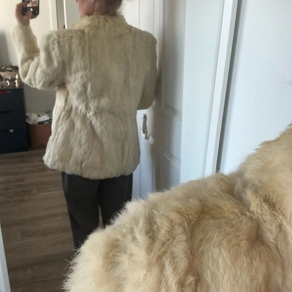 Vintage Rabbit Fur Bunny Hug coat size L